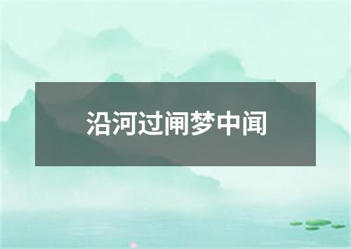 沿河过闸梦中闻