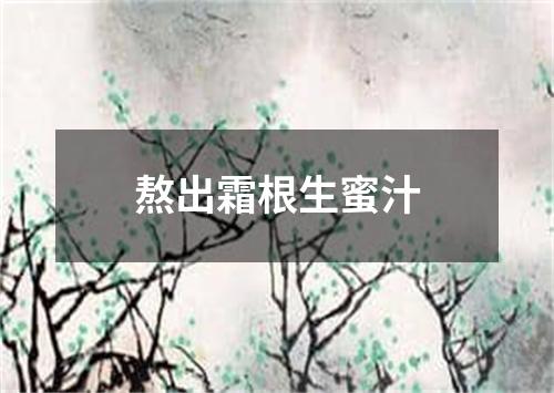 熬出霜根生蜜汁