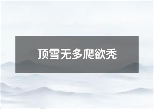 顶雪无多爬欲秃