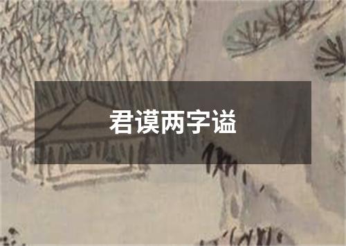 君谟两字谥