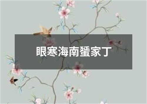 眼寒海南蜑家丁