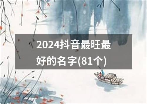 2024抖音最旺最好的名字(81个)