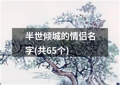 半世倾城的情侣名字(共65个)