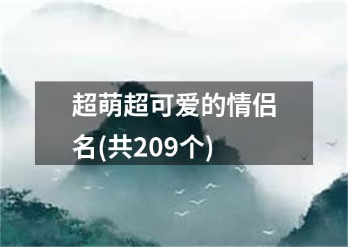 超萌超可爱的情侣名(共209个)