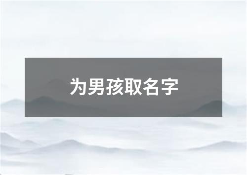 为男孩取名字