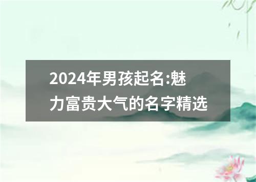 2024年男孩起名:魅力富贵大气的名字精选