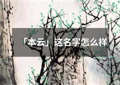 「本云」这名字怎么样