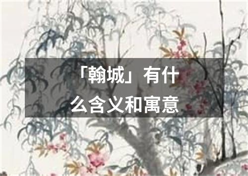 「翰城」有什么含义和寓意