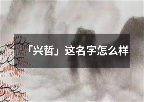 「兴哲」这名字怎么样