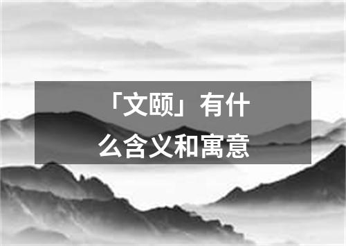 「文颐」有什么含义和寓意