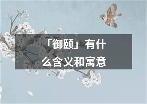 「御颐」有什么含义和寓意