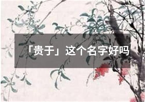 「贵于」这个名字好吗