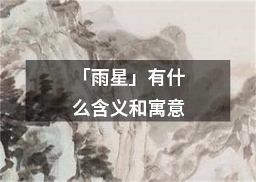 「雨星」有什么含义和寓意