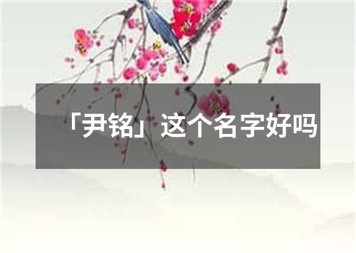 「尹铭」这个名字好吗