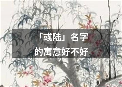 「彧陆」名字的寓意好不好