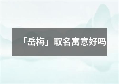 「岳梅」取名寓意好吗