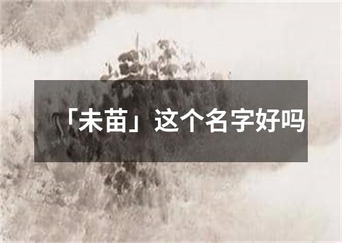 「未苗」这个名字好吗