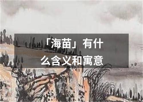 「海苗」有什么含义和寓意