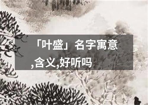 「叶盛」名字寓意,含义,好听吗