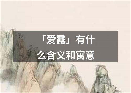 「爱露」有什么含义和寓意