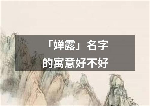 「婵露」名字的寓意好不好