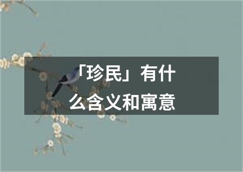 「珍民」有什么含义和寓意