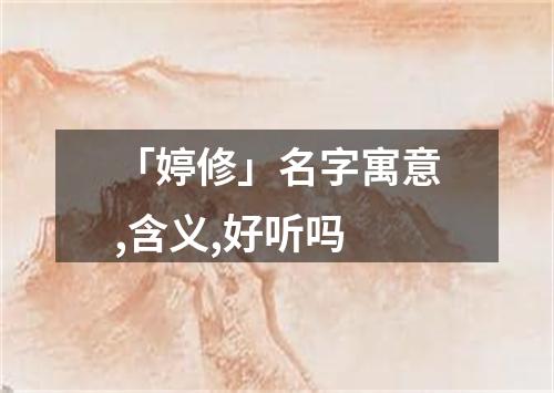 「婷修」名字寓意,含义,好听吗