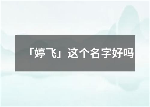 「婷飞」这个名字好吗