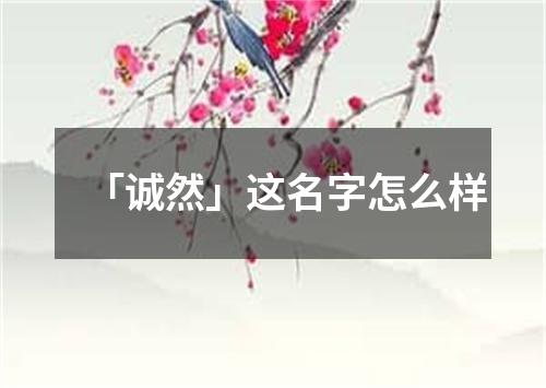 「诚然」这名字怎么样