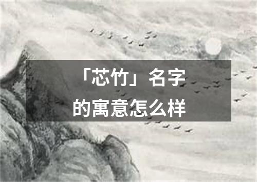 「芯竹」名字的寓意怎么样