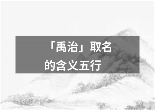 「禹治」取名的含义五行