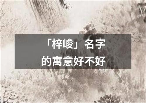 「梓峻」名字的寓意好不好