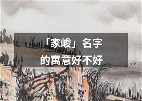 「家峻」名字的寓意好不好