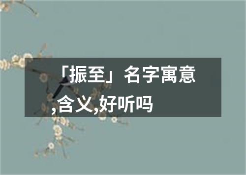 「振至」名字寓意,含义,好听吗