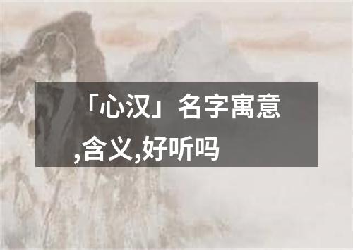 「心汉」名字寓意,含义,好听吗