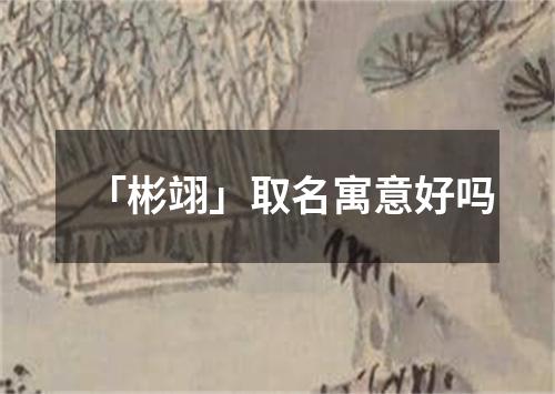 「彬翊」取名寓意好吗