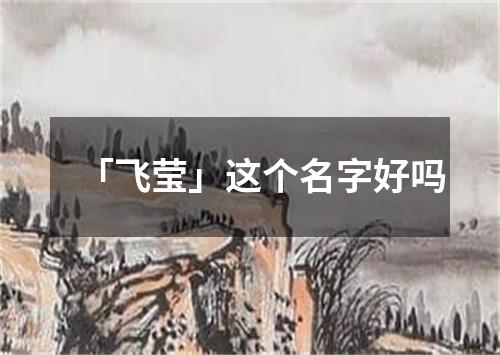 「飞莹」这个名字好吗