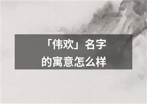 「伟欢」名字的寓意怎么样