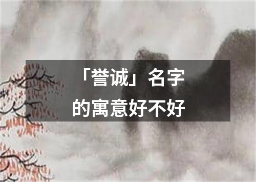 「誉诚」名字的寓意好不好