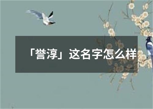 「誉淳」这名字怎么样