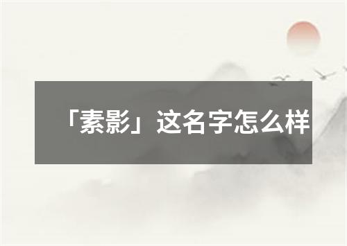 「素影」这名字怎么样