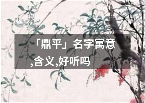 「鼎平」名字寓意,含义,好听吗