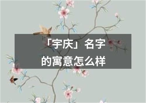 「宇庆」名字的寓意怎么样