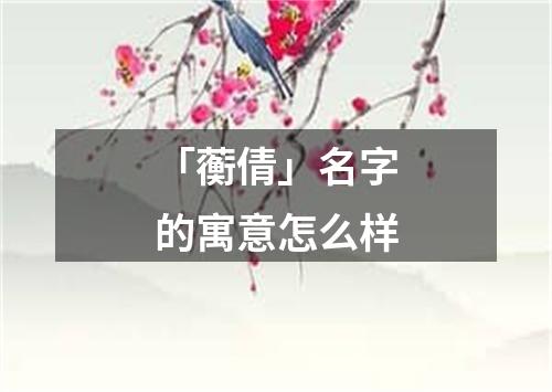 「蘅倩」名字的寓意怎么样