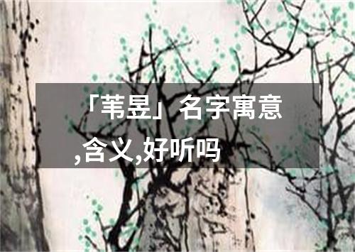 「苇昱」名字寓意,含义,好听吗