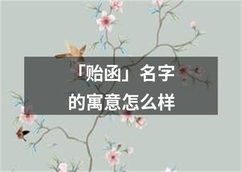 「贻函」名字的寓意怎么样