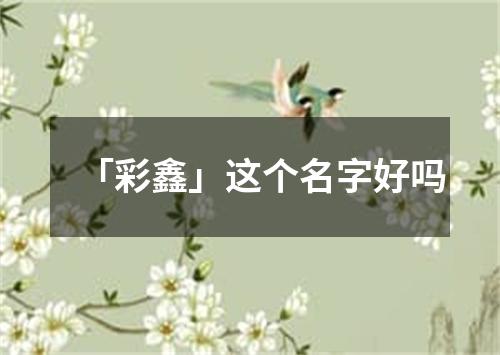 「彩鑫」这个名字好吗