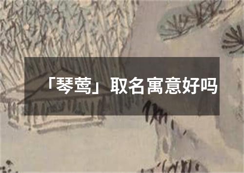 「琴莺」取名寓意好吗