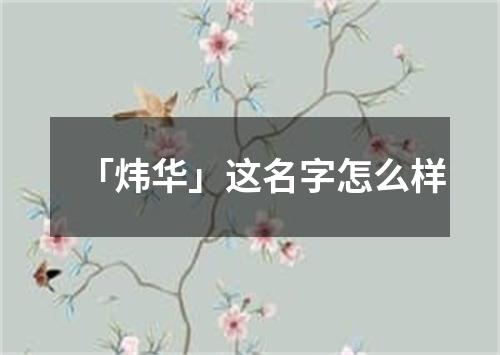 「炜华」这名字怎么样