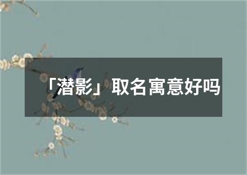 「潜影」取名寓意好吗